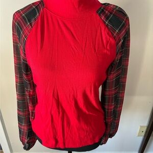 Tommy Hilfiger Red and Black Plaid Blouse
